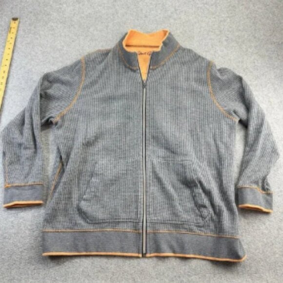 Robert Graham Men's Jacket 3XL Reversible Full Zip Grey Orange Cotton Casual - Picture 1 of 11
